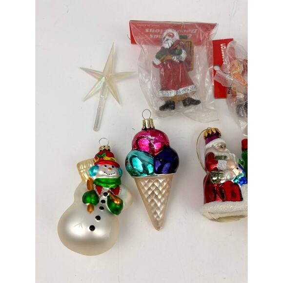 VTG Christmas Hand Blown Glass Ornaments Lot of 22 Holiday Santa Disney 1970s - Picture 2 of 16